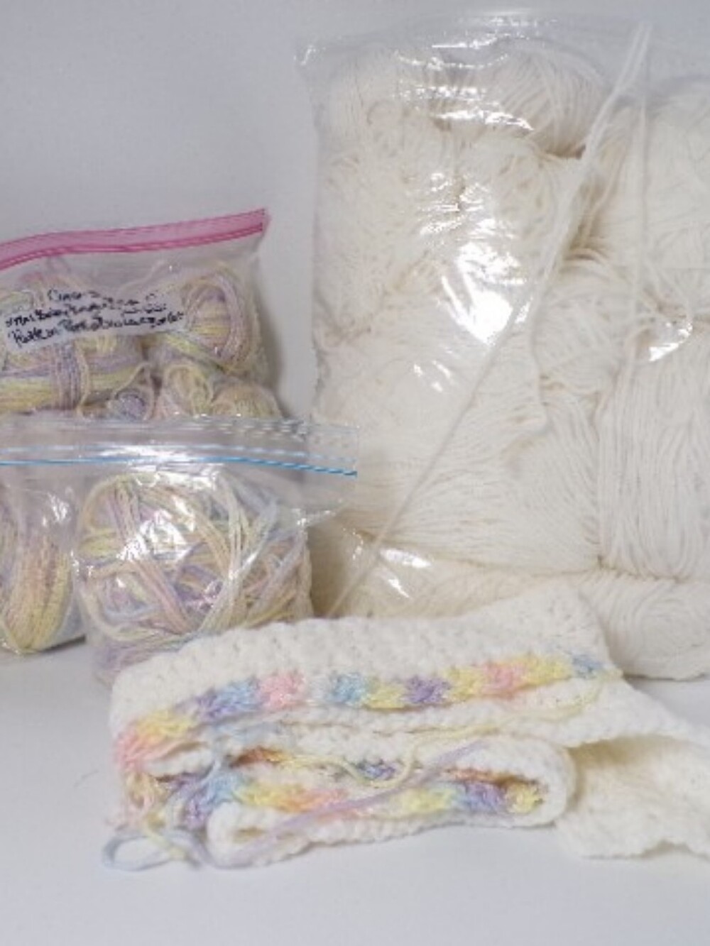 Lion & Caron Yarn Unfinished Baby Blanket Lot